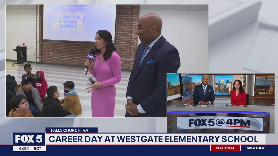 Angie Goff and Shomari Stone stop by Career Day